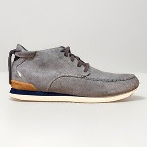 TOMS Balboa Mid Chukka Suede Casual Chukka Moc Toe, Gray Navy, Men's US Size 10